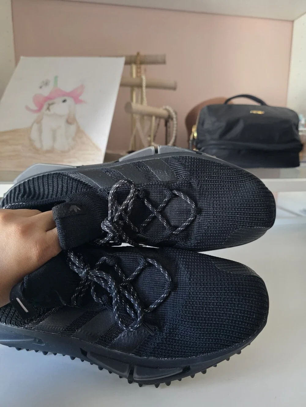 adidas Black Knit Slip-On Sneakers